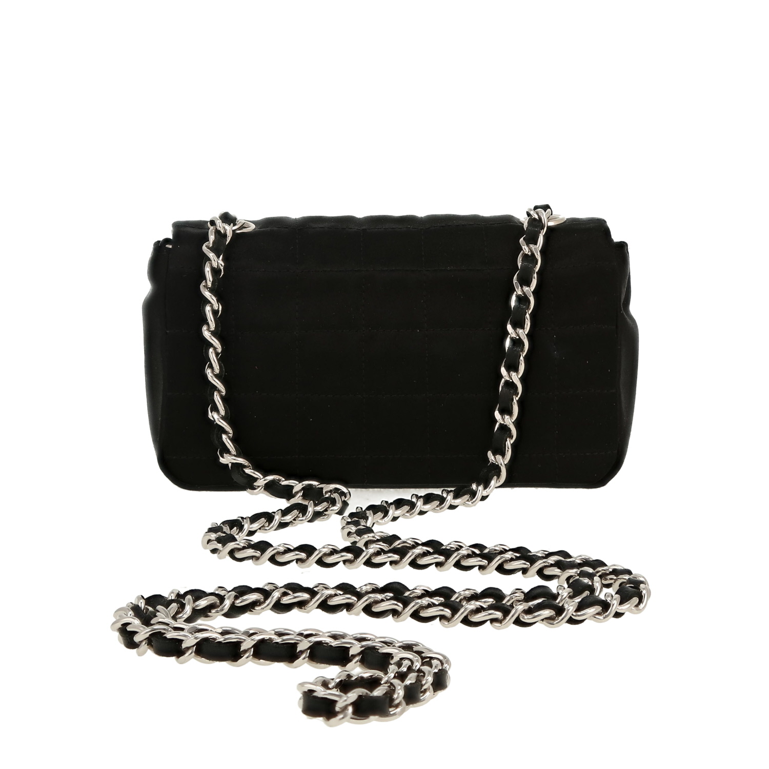 Borsa a tracolla Chanel   mini  in raso nero - Detail D5