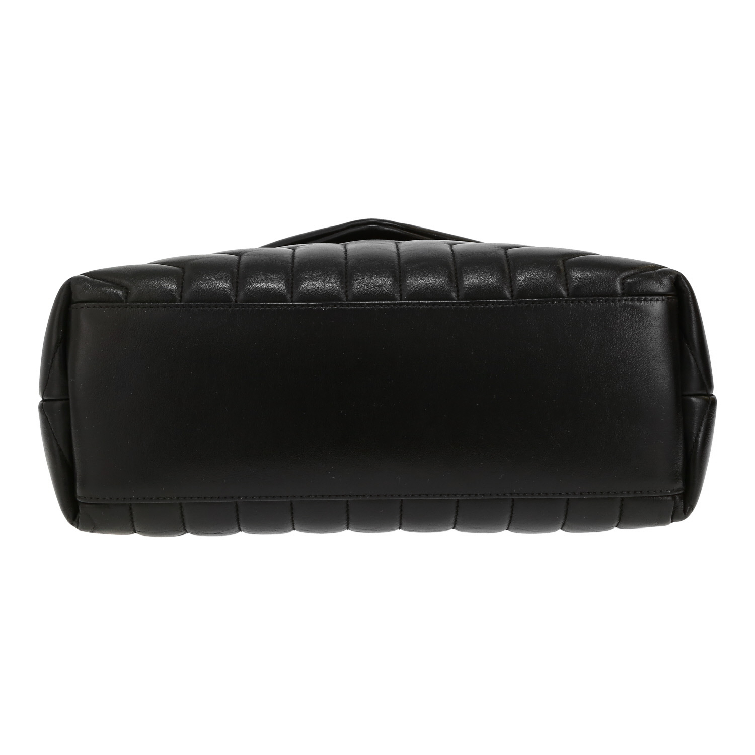 Bolso bandolera Saint Laurent  Loulou modelo mediano  en cuero acolchado con motivos de espigas negro - Detail D1