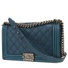 Borsa a tracolla Chanel  Boy in pelle trapuntata blu verde - 00pp thumbnail