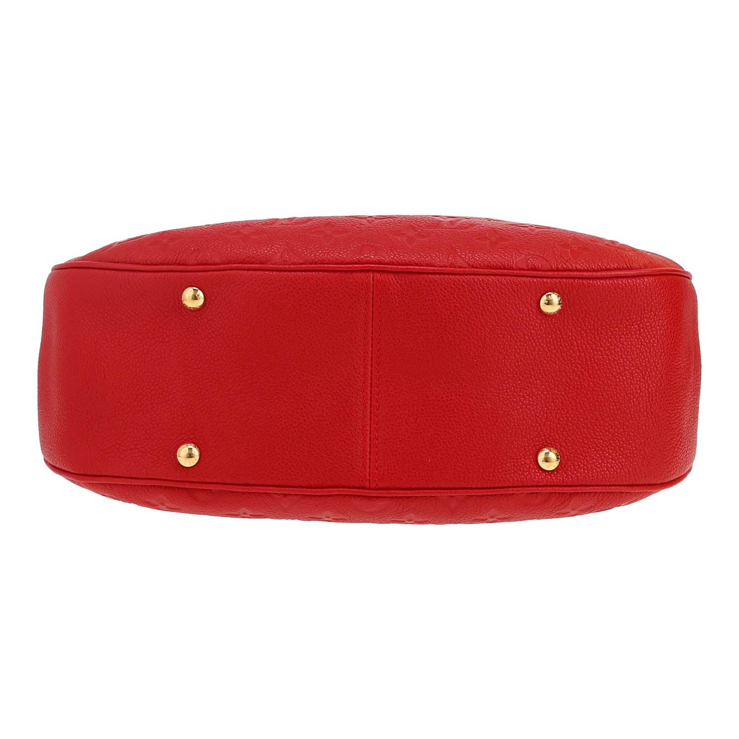 Sac bandoulière Louis Vuitton Spontini en cuir monogram empreinte rouge - Detail D1