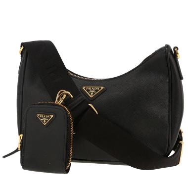 Borsa a tracolla Prada  Re-Edition 2005 in pelle saffiano nera