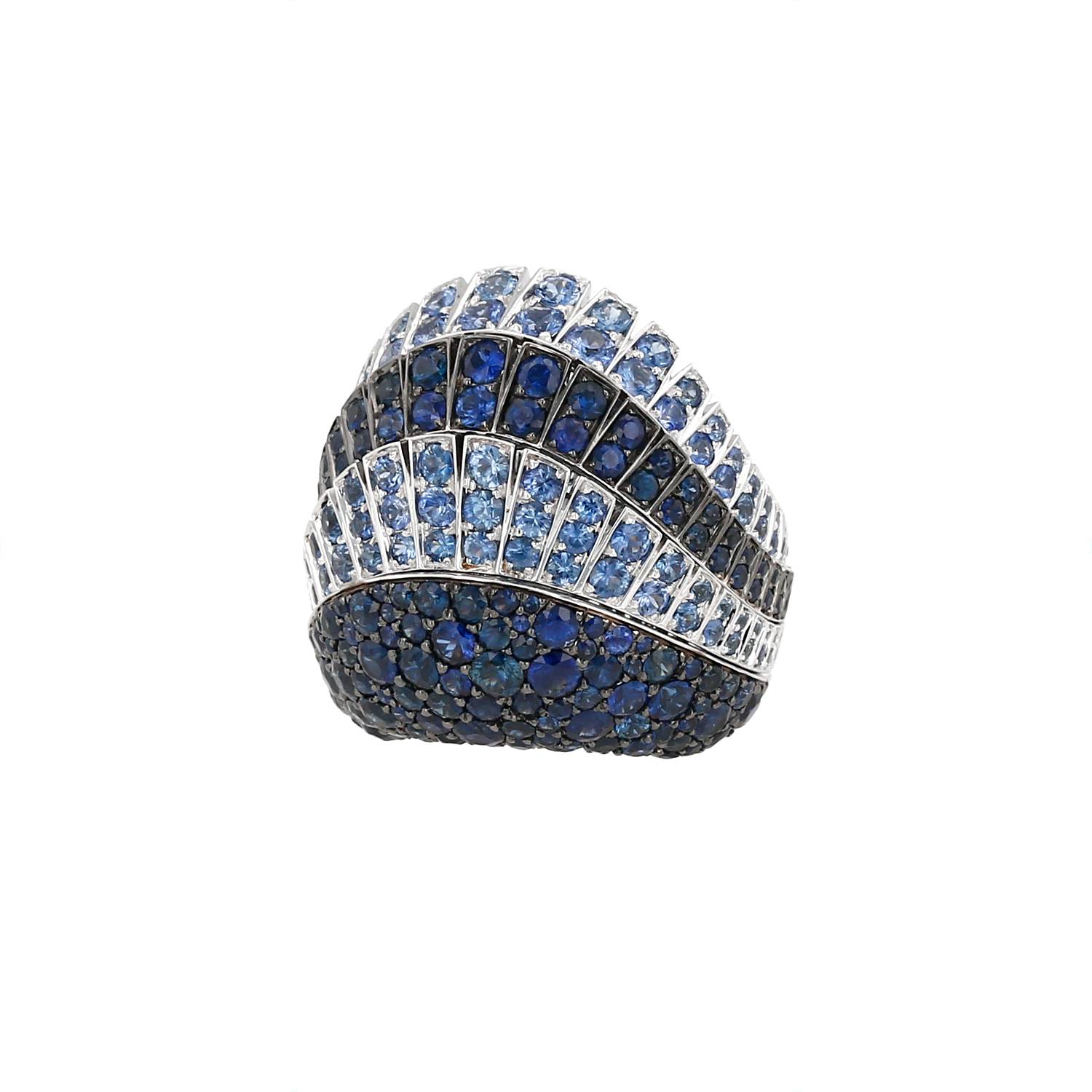 Bague De Grisogono Ventaglio en or blanc et saphirs - 00pp