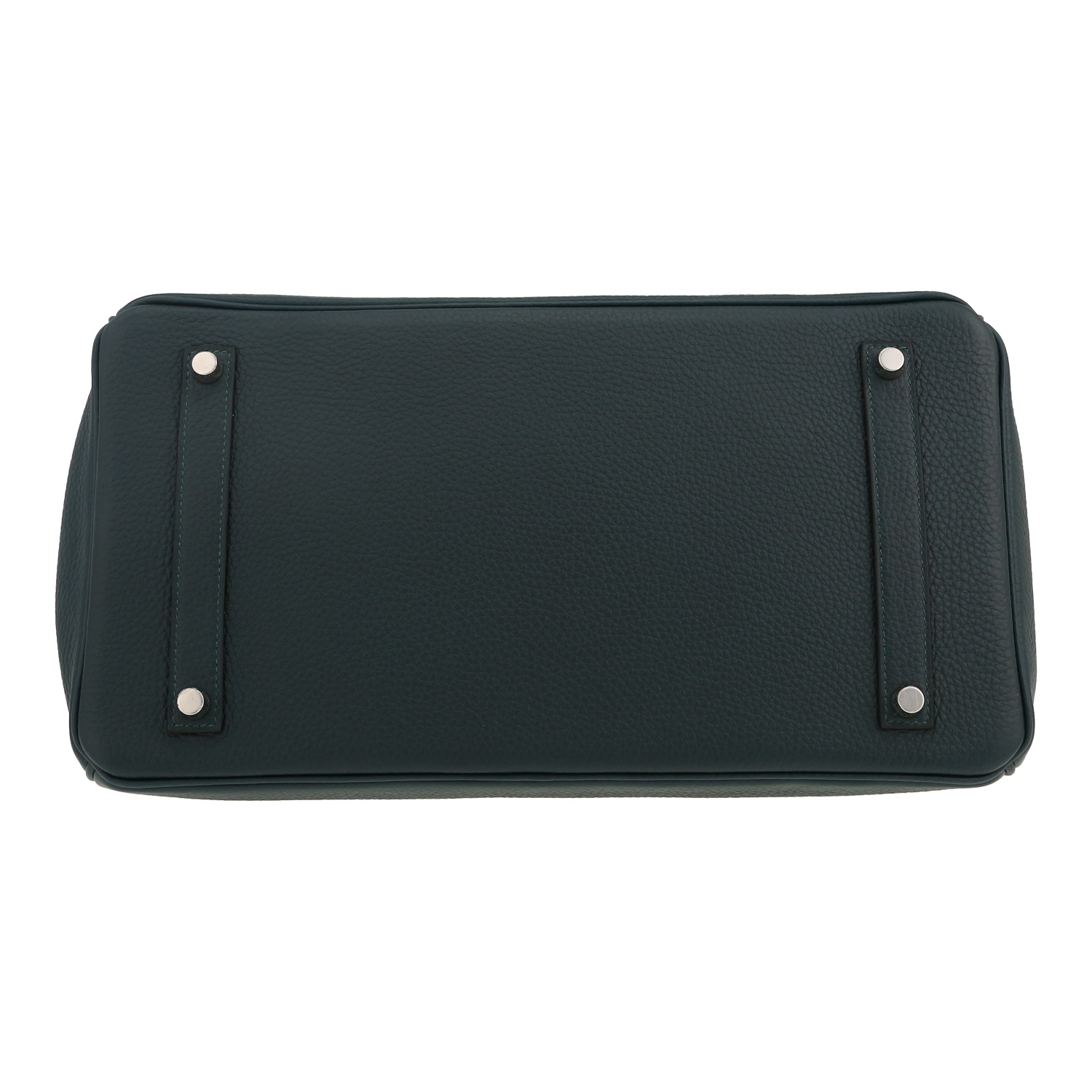 Hermès  Birkin 35 cm handbag  in green Cyprès togo leather - Detail D1