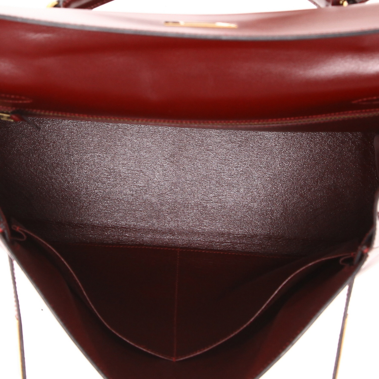 Sac à main Hermès  Kelly 32 cm en cuir box bordeaux - Detail D4
