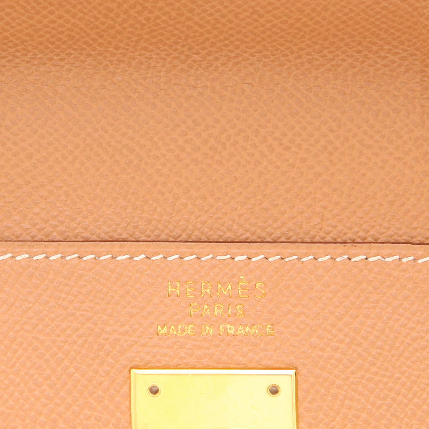 Borsa Hermès  Kelly 35 cm in pelle Courchevel gold - Detail D2
