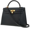 Hermès  Kelly 32 cm handbag  in navy blue Courchevel leather - 00pp thumbnail