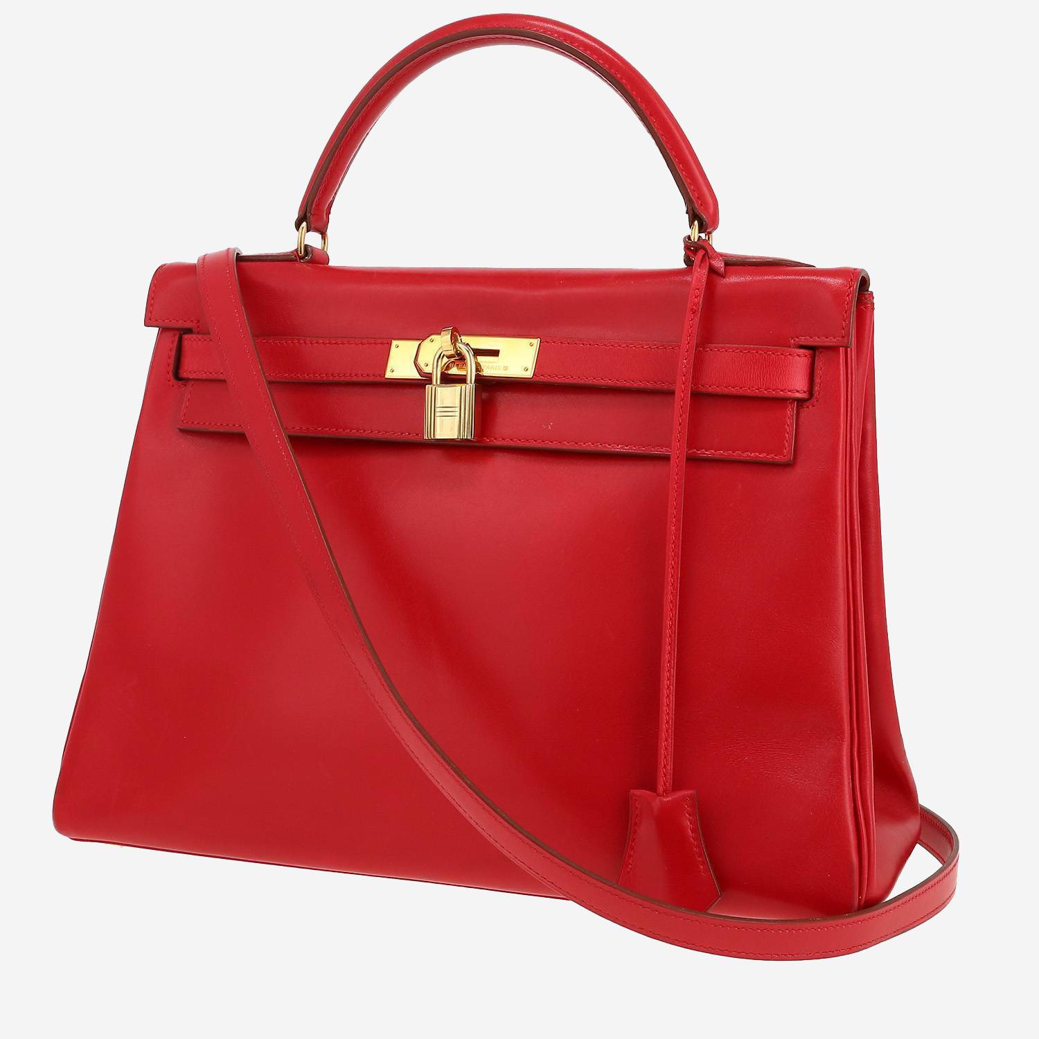 Hermès  Kelly 32 cm handbag  in red Vif box leather