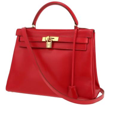 Sac à main Hermès  Kelly 32 cm en cuir box rouge Vif