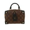 Bolso bandolera Louis Vuitton  Petite Malle Souple en lona Monogram marrón y cuero negro - 360 thumbnail