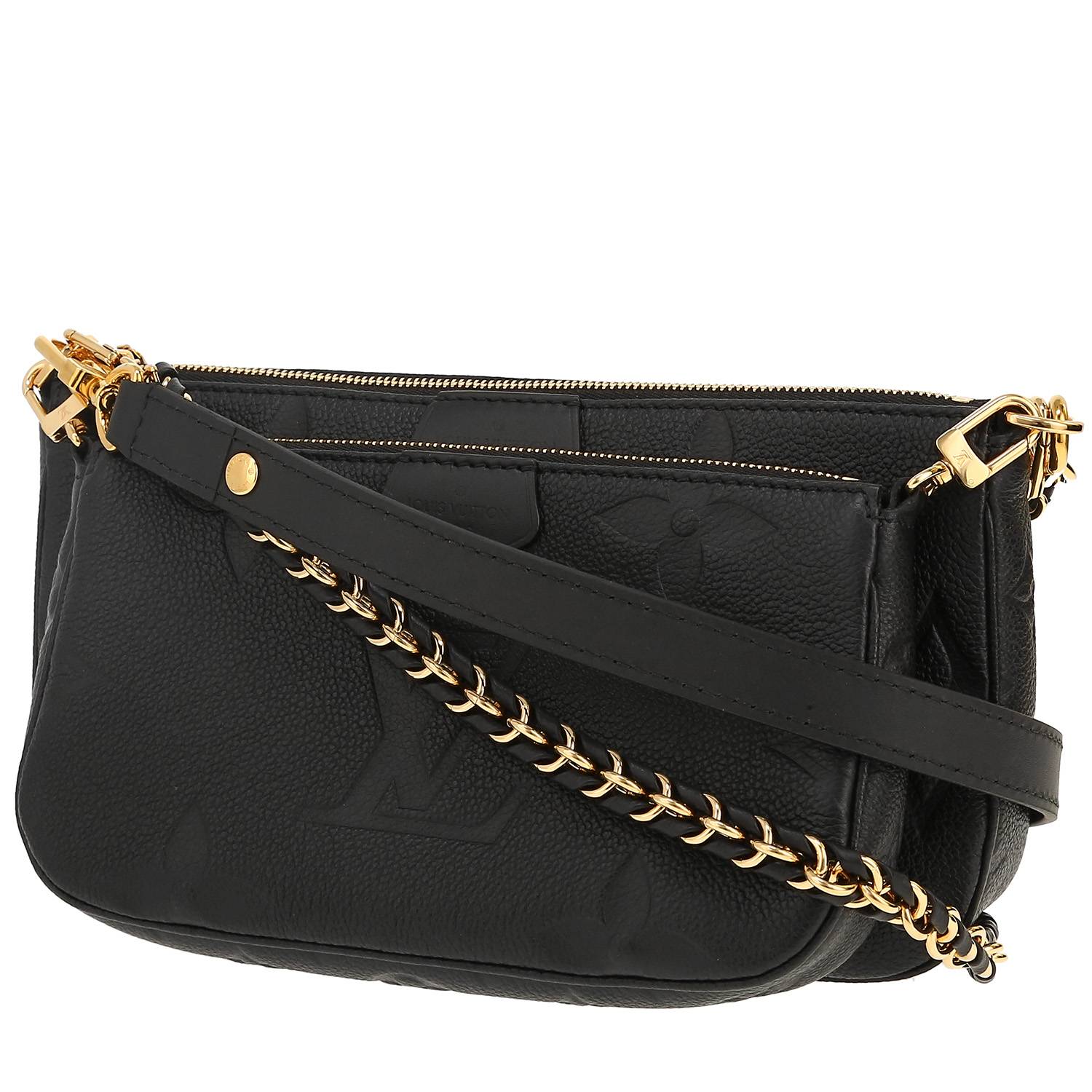 Sac bandoulière Louis Vuitton  Multi-Pochette en cuir monogram empreinte noir