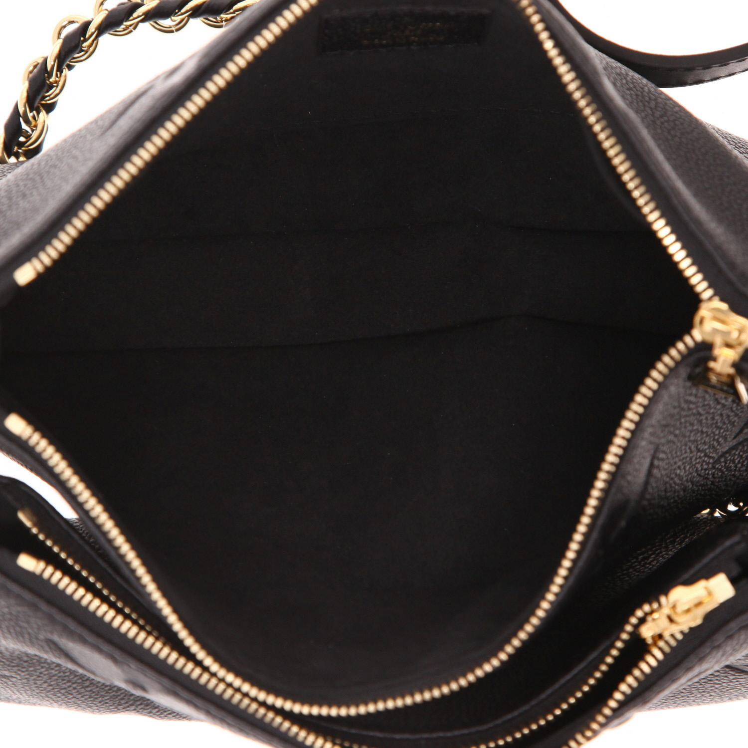 Louis Vuitton  Multi-Pochette shoulder bag  in black empreinte monogram leather - Detail D3