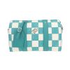 Bolso bandolera Louis Vuitton  City Keepall en lona a cuadros turquesa y blanca y cuero turquesa - 360 thumbnail