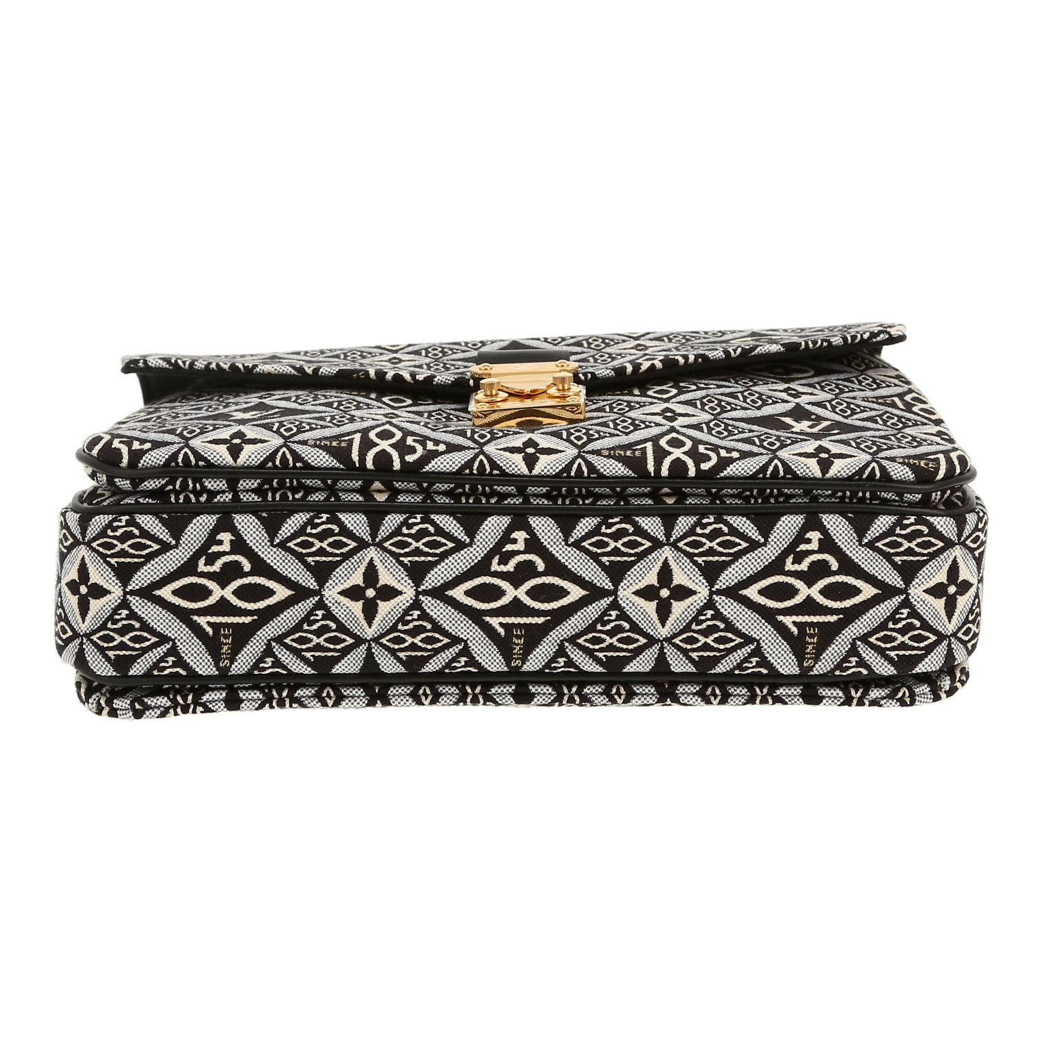 Borsa a tracolla Louis Vuitton  Metis in tela monogram nera e bianca e pelle nera - Detail D1