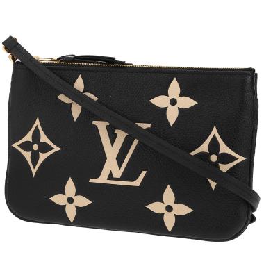 Louis Vuitton  Double Zip shoulder bag  in black empreinte monogram leather