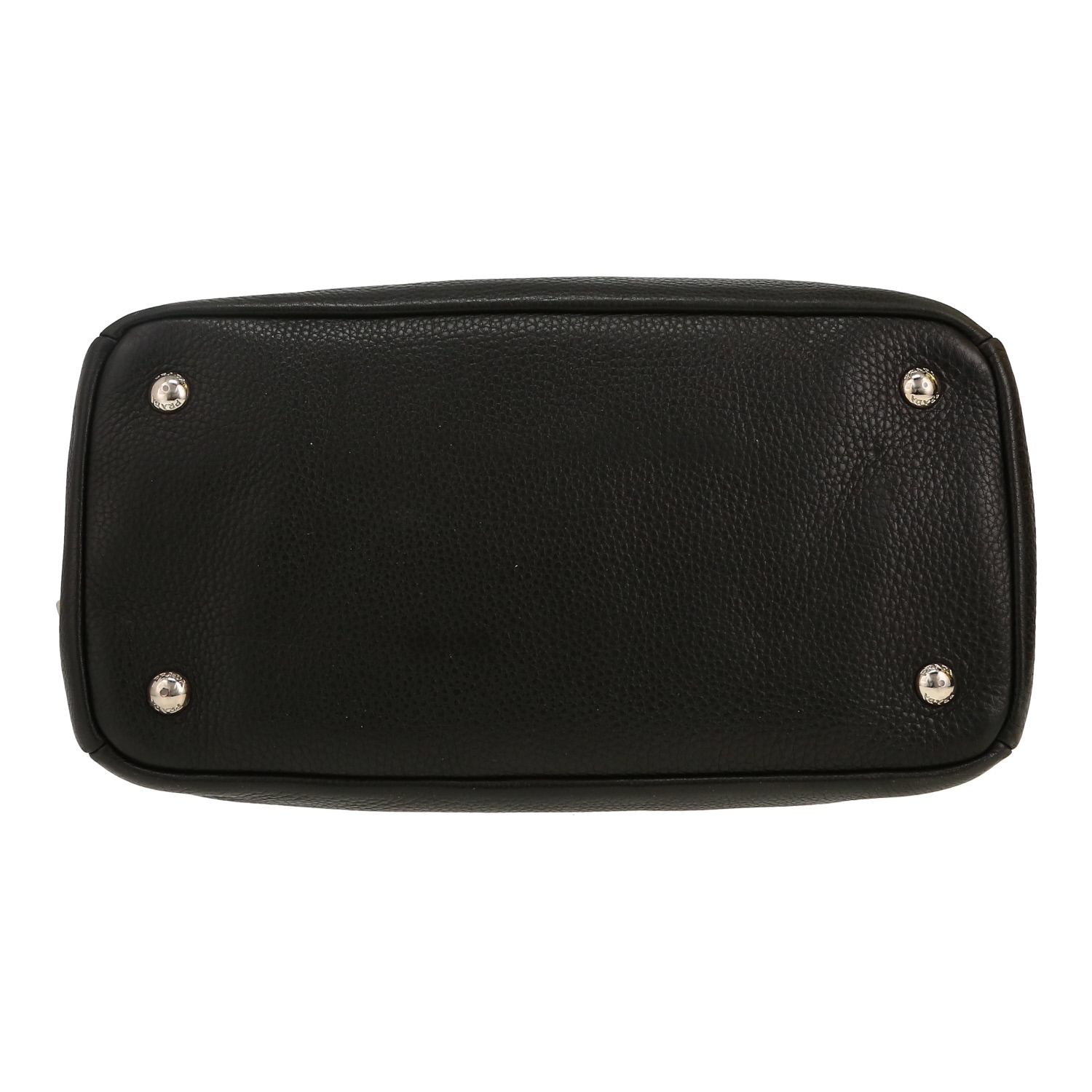 Prada  Vitello shoulder bag  in black grained leather - Detail D1