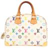 Bolso de mano Louis Vuitton  Trouville en lona Monogram blanca y multicolor y cuero natural - Detail D4 thumbnail