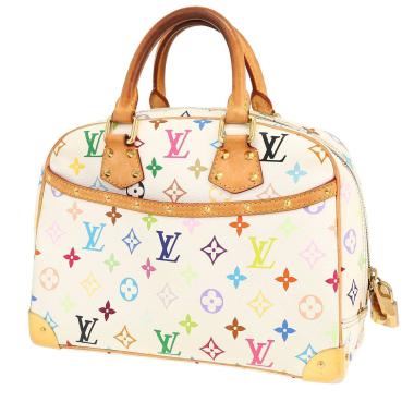 Borsa Louis Vuitton  Trouville in tela monogram bianca e multicolore e pelle naturale