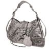 Bolso de mano Balenciaga  Cagole modelo grande  en cuero plateado - 00pp thumbnail