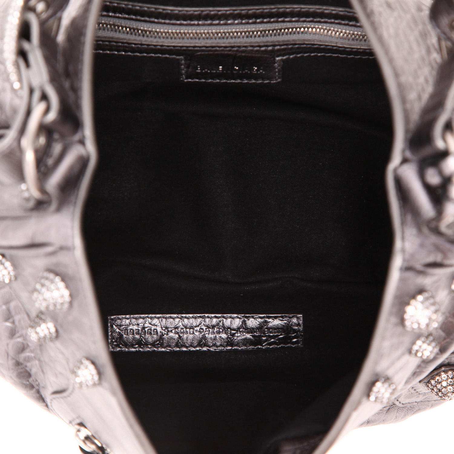 Balenciaga Cagole large model handbag in silver leather - Detail D3