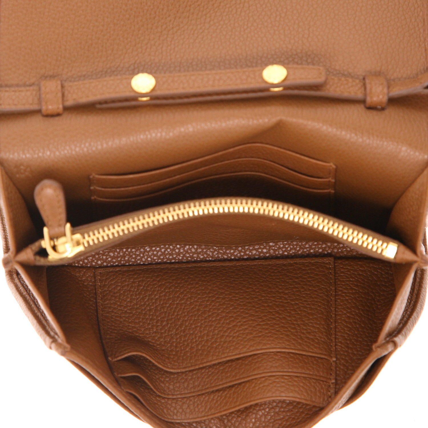 Prada shoulder bag in brown grained leather - Detail D3