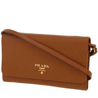 Borsa a tracolla Prada   in pelle martellata marrone