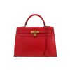 Hermès  Kelly 32 cm handbag  in red Courchevel leather - 360 thumbnail