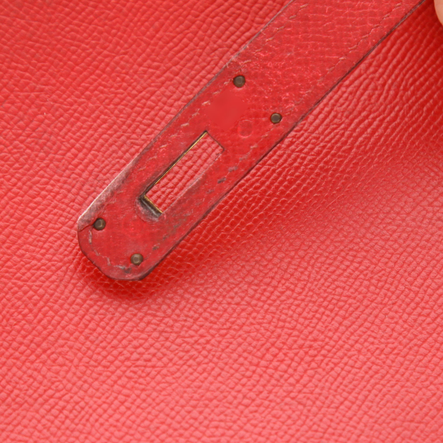 Sac à main Hermès  Kelly 32 cm en cuir Courchevel rouge - Detail D4