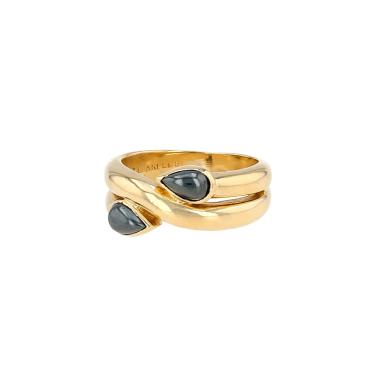 Bague Van Cleef & Arpels  en or jaune et hématites