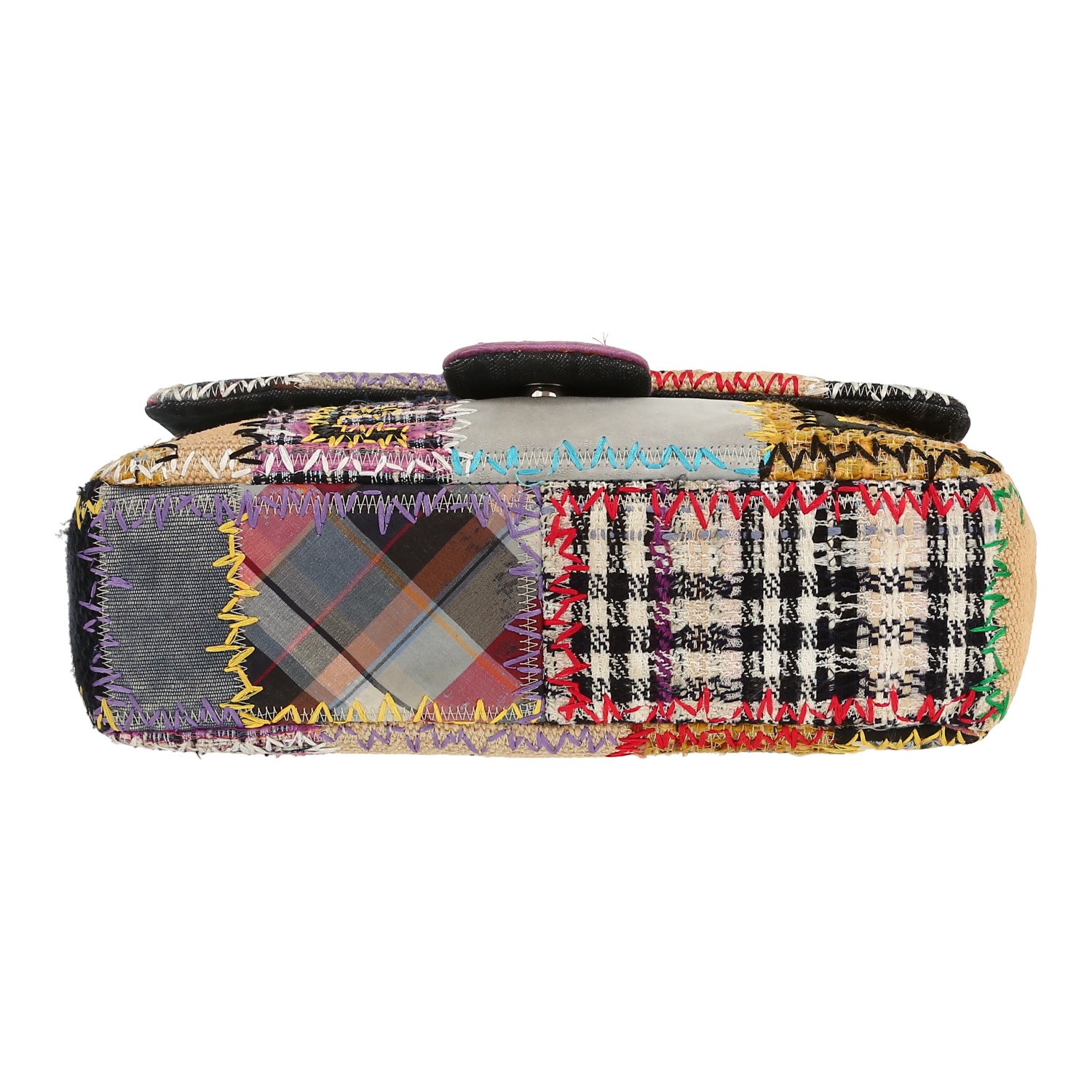 Bolso de mano Chanel  Timeless Jumbo en lona y cuero multicolor - Detail D1