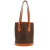 Borsa Louis Vuitton  Bucket in tela monogram marrone e pelle naturale - Detail D4 thumbnail