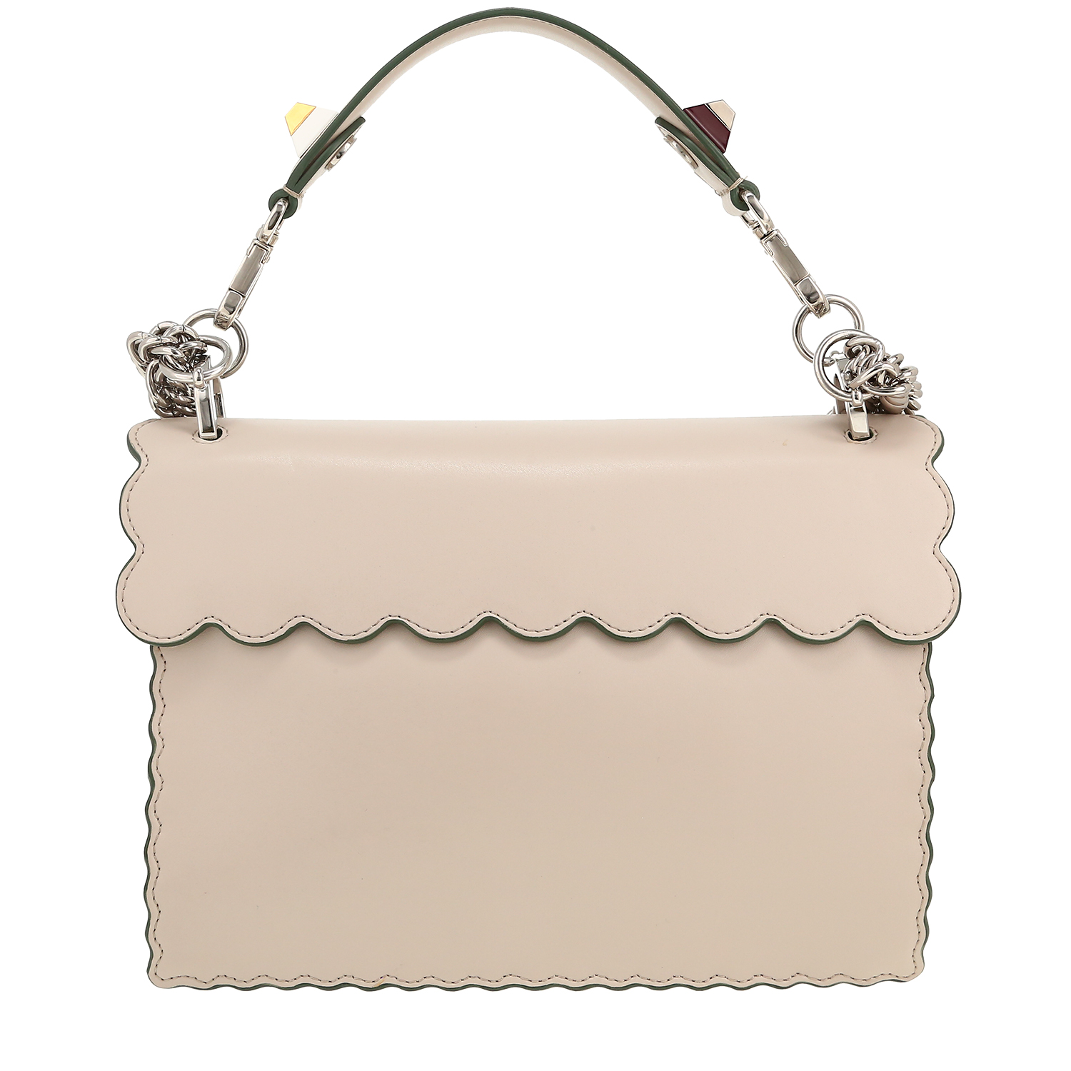 Borsa Fendi Kan I in pelle beige - Detail D4