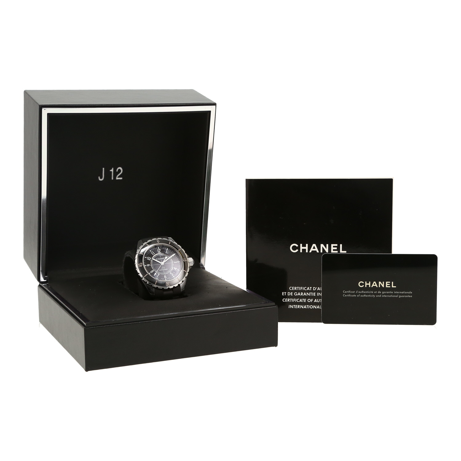 Chanel J12  in ceramic black and stainless steel Circa 2007