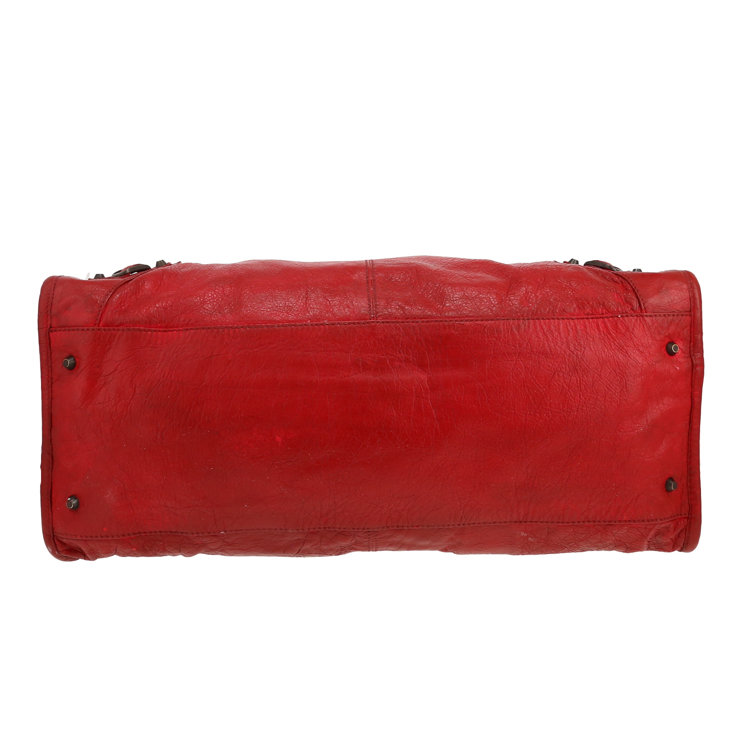 Borsa weekend Balenciaga Giant City in pelle rossa - Detail D1