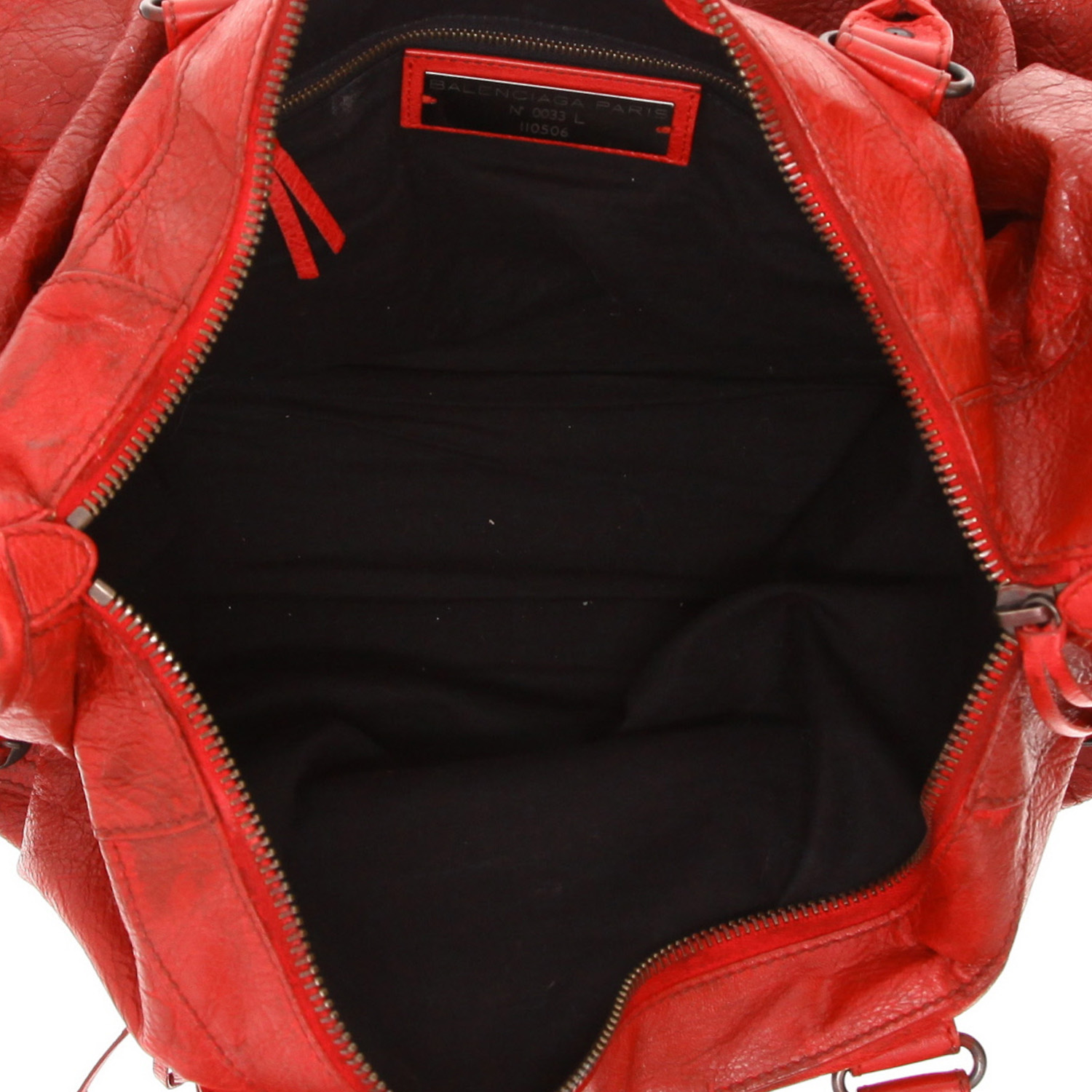 Borsa weekend Balenciaga Giant City in pelle rossa - Detail D3