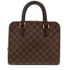 Borsa Louis Vuitton  Triana in tela a scacchi ebana e pelle lucida marrone - Detail D4 thumbnail