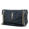 Borsa a tracolla Saint Laurent  Puffer modello piccolo  in pelle trapuntata blu marino - 00pp thumbnail