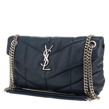 Sac bandoulière Saint Laurent  Puffer petit modèle  en cuir matelassé bleu-marine