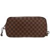 Sac cabas Louis Vuitton  Neverfull moyen modèle  en toile damier ébène et cuir marron - Detail D1 thumbnail