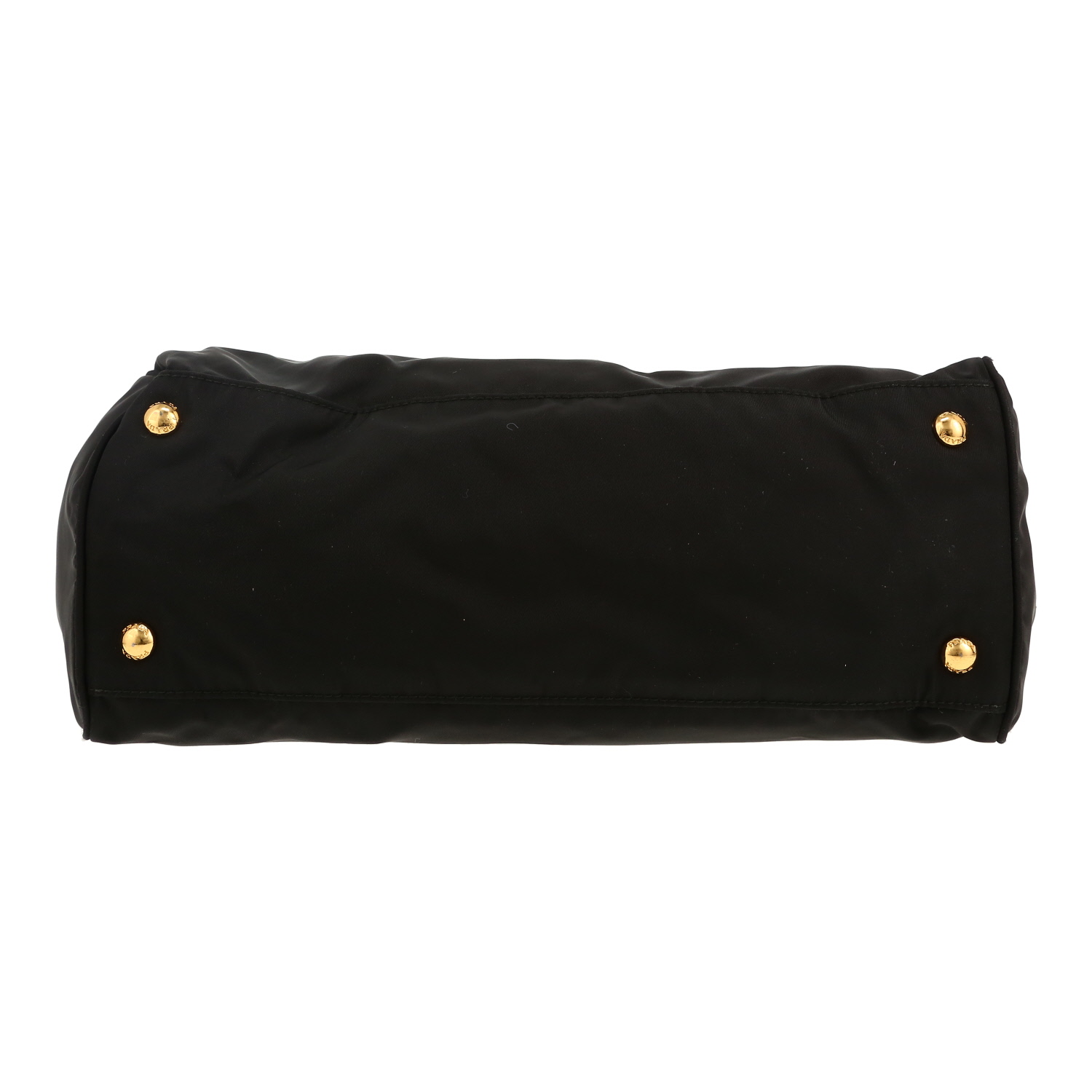 Prada   shopping bag  in black canvas and leather - Detail D1