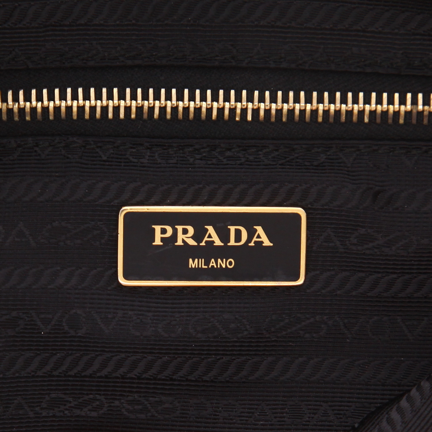 Sac cabas Prada   en toile et cuir noire - Detail D2
