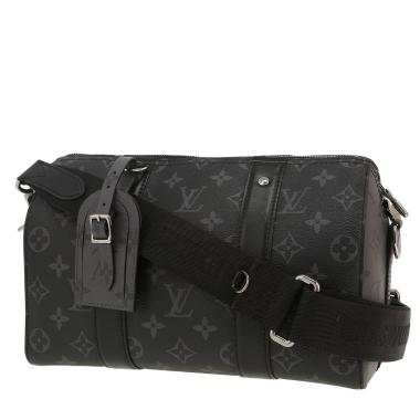 Borsa a tracolla Louis Vuitton  City Keepall in tela monogram grigio Graphite e pelle nera
