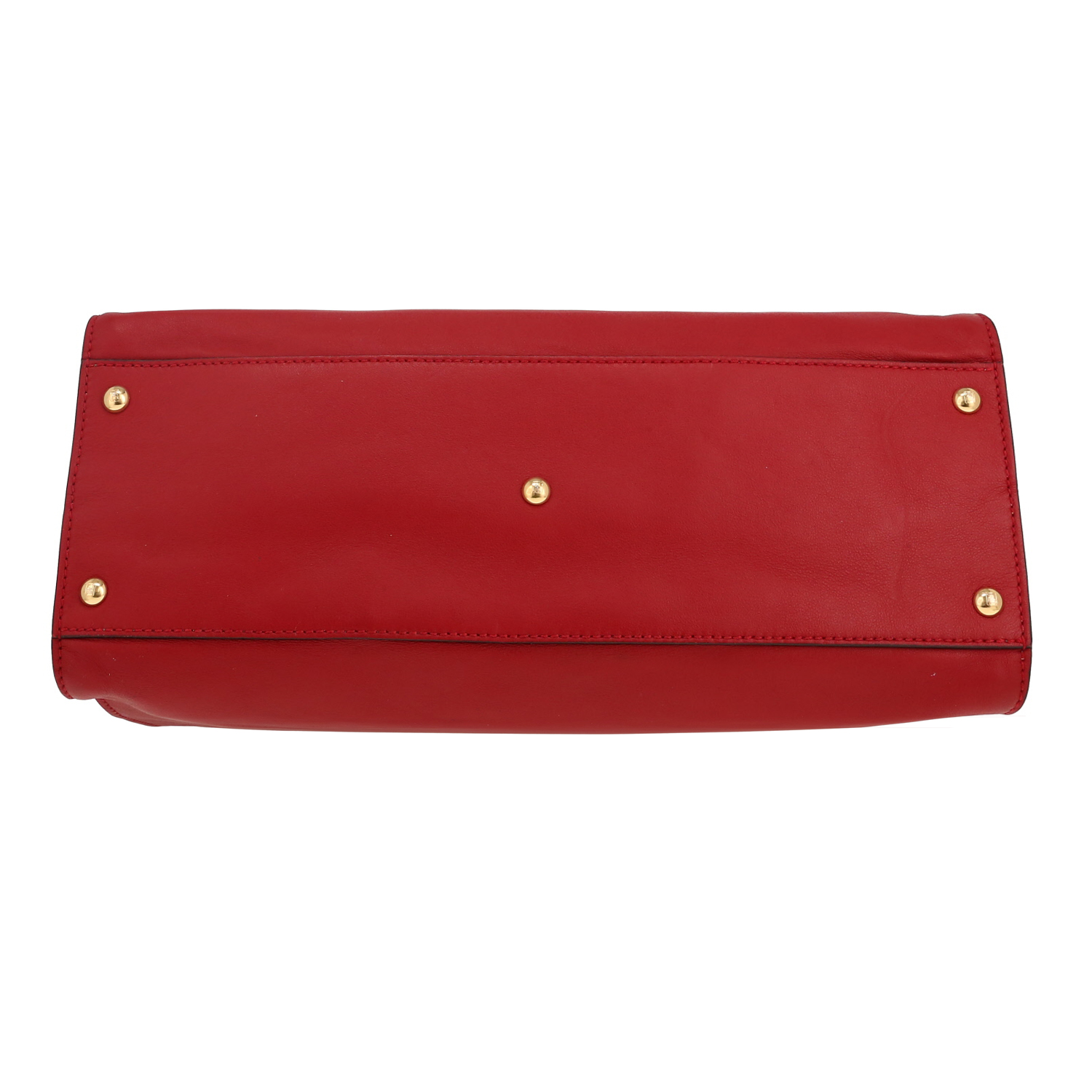 Fendi Peekaboo handbag in red leather - Detail D1