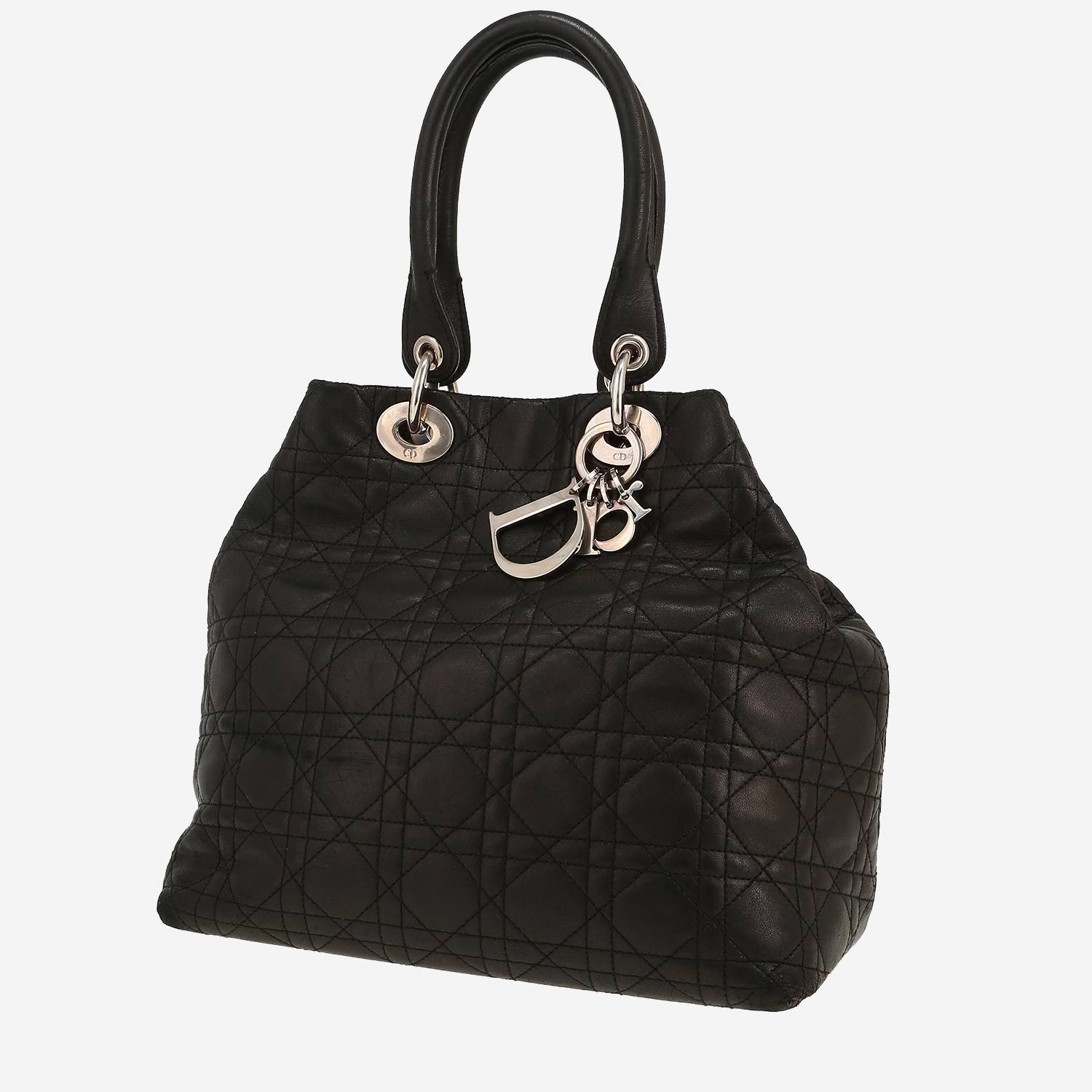 Bolso de mano Dior  Dior Soft en cuero cannage negro