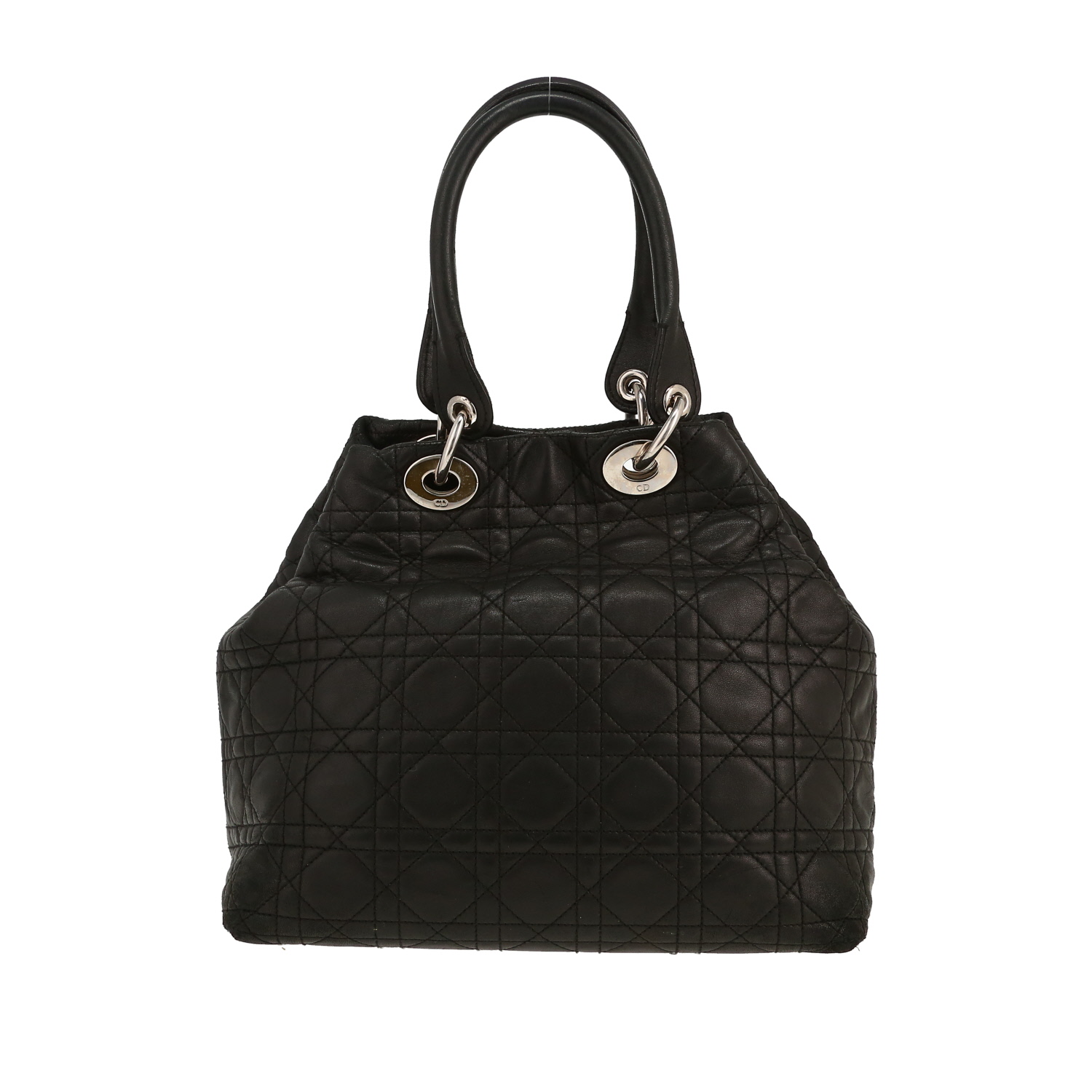 Bolso de mano Dior  Dior Soft en cuero cannage negro - Detail D4