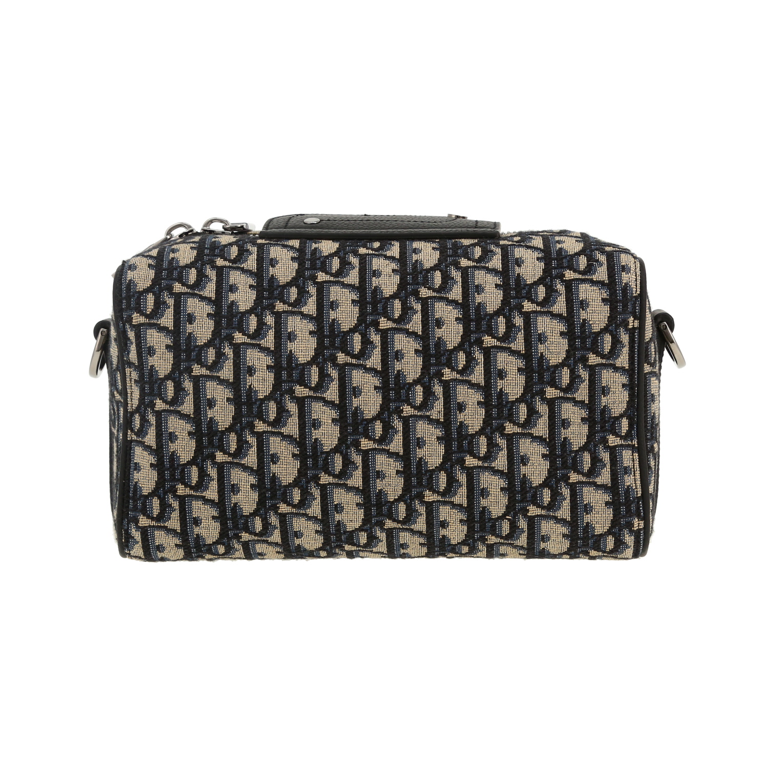 Borsa a tracolla Dior  Lingot 22 in tessuto a monogramma Oblique blu marino - Detail D4