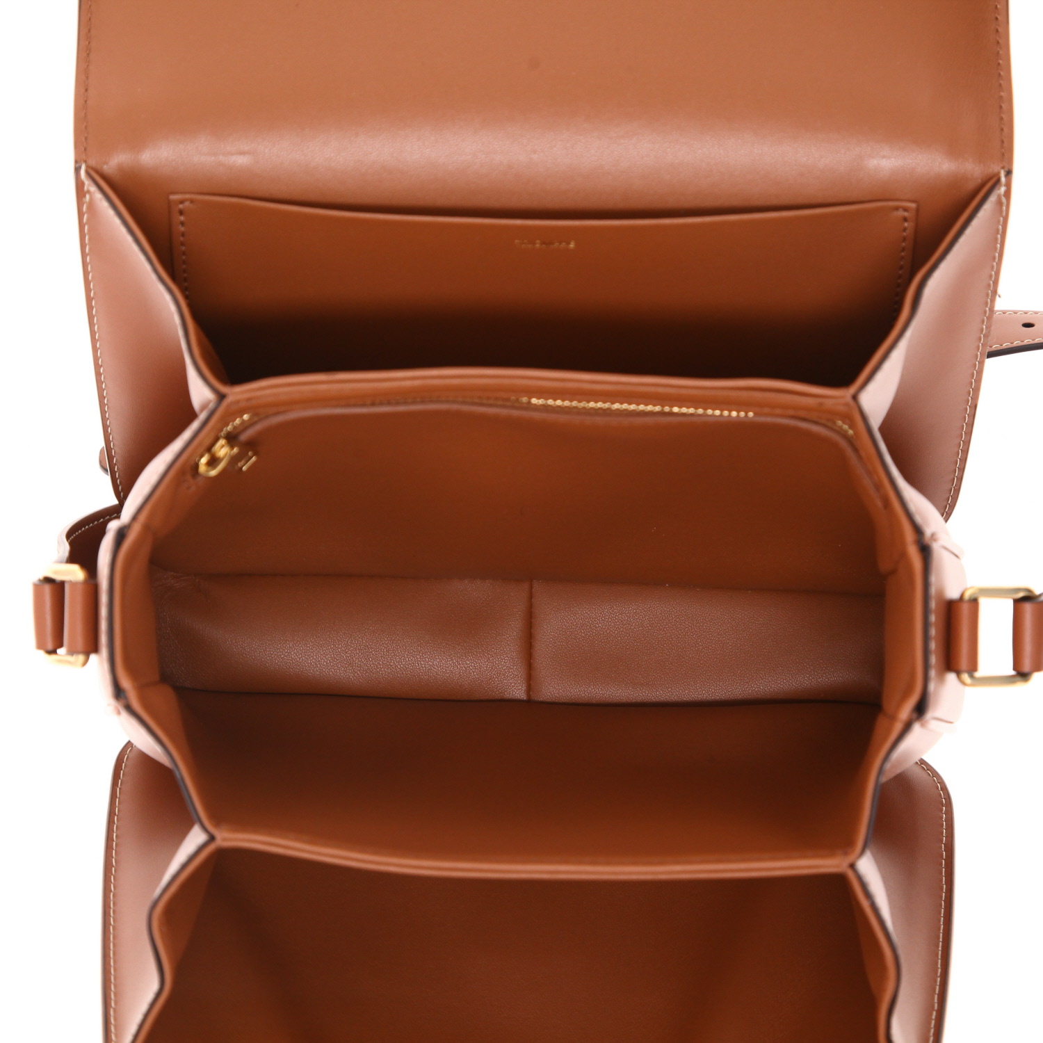 Bolso bandolera Celine  Triomphe en tejido "Triomphe" marrón y cuero marrón - Detail D3