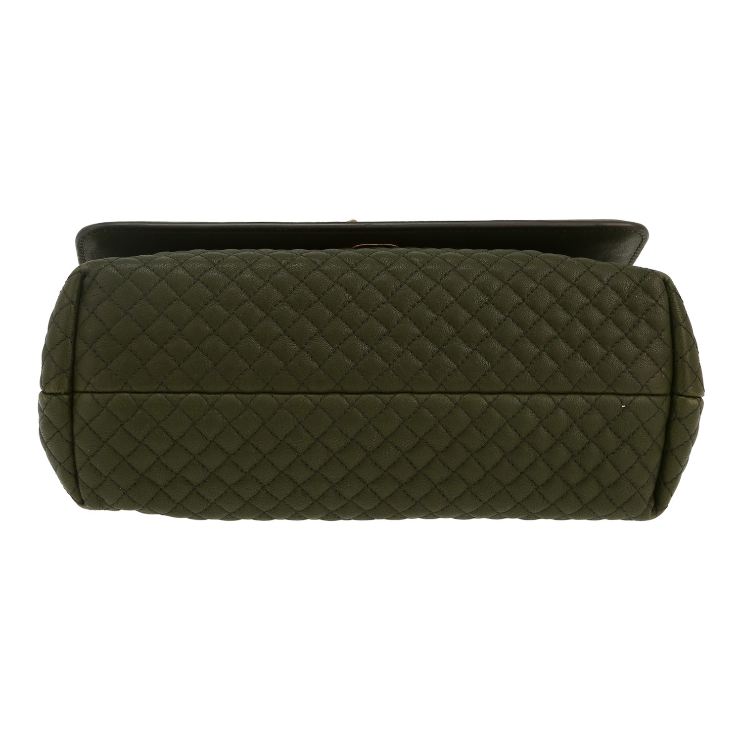 Borsa a tracolla Bottega Veneta  Olimpia Knot in pelle intrecciata verde kaki - Detail D1