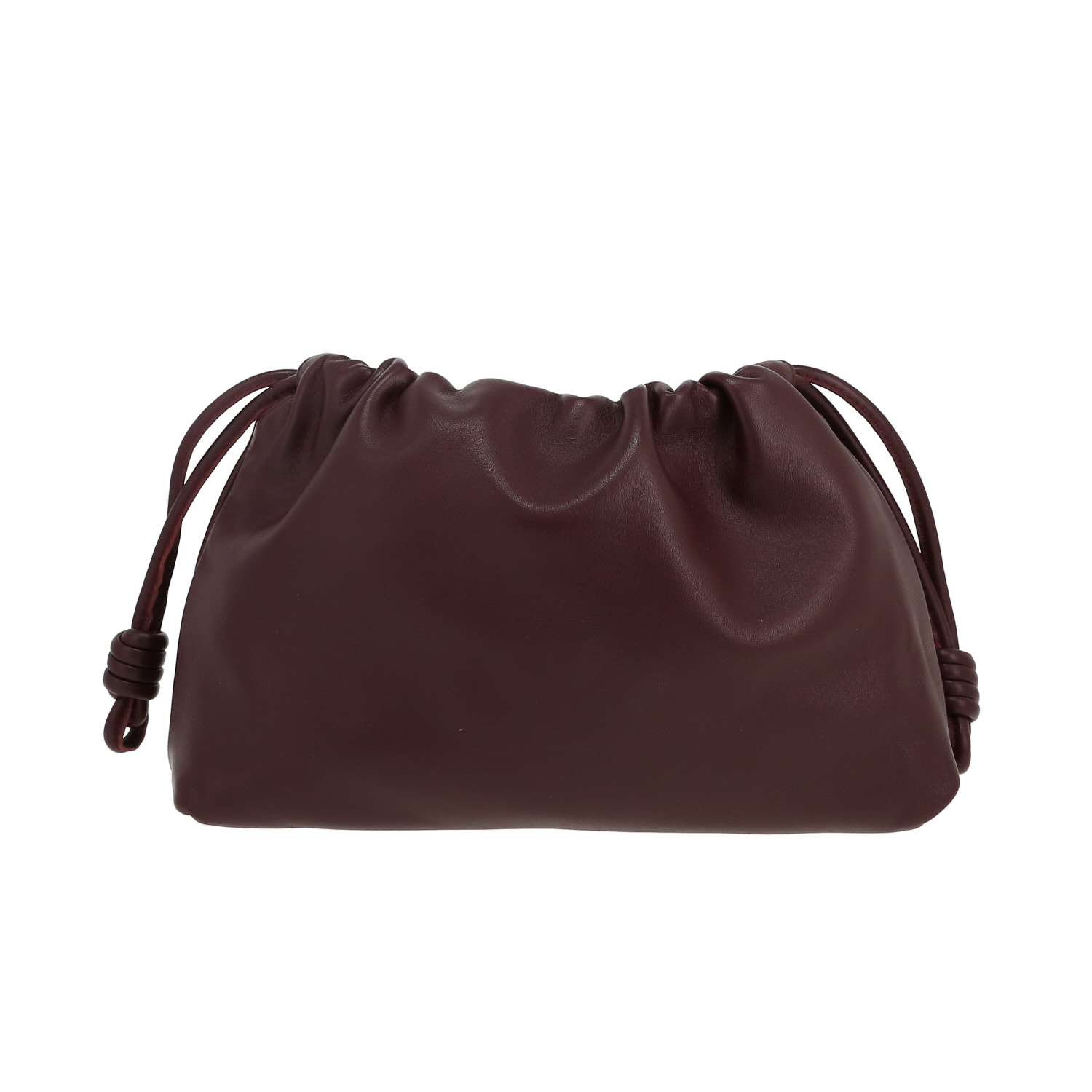 Sac bandoulière Loewe Flamenco Knot en cuir bordeaux - Detail D4