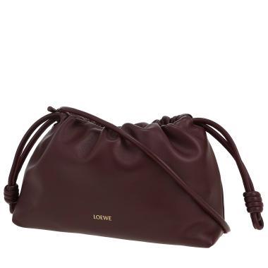 Sac bandoulière Loewe  Flamenco Knot  en cuir bordeaux