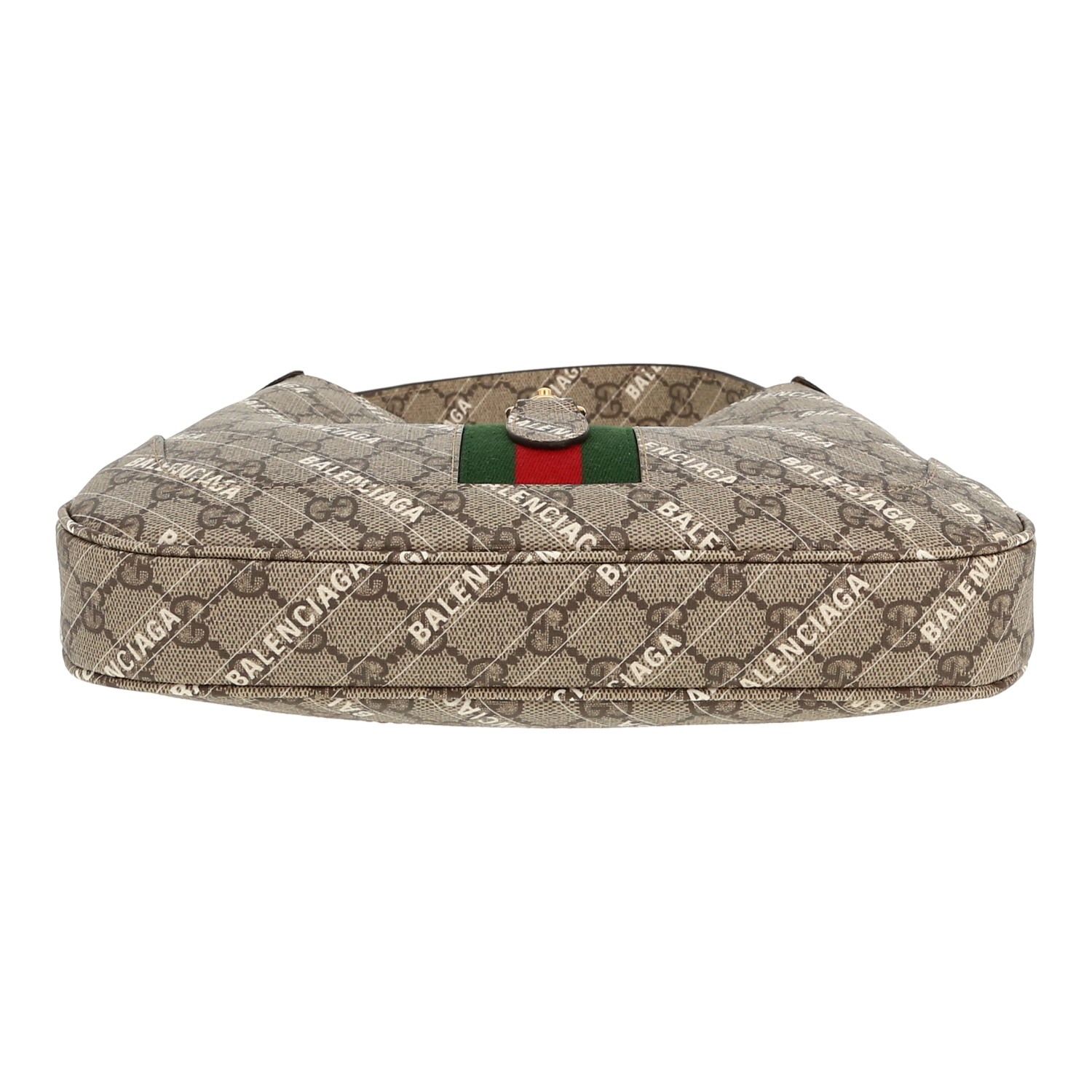 Borsa a tracolla Gucci  Jackie in tela siglata beige e tela bicolore - Detail D1